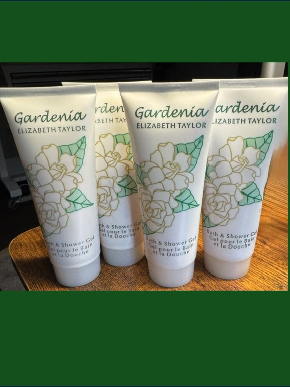 Four tubes of Elizabeth Taylor Gardenia Shower Gel 3.3 oz. each